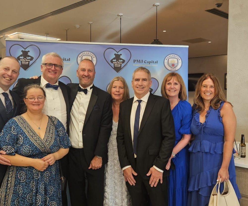 PMJ Capital team and guests at the Milly-Rose Gala Ball at Manchester City’s Etihad Stadium